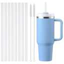 [DISHWASHER SAFE] Replacement Straws for Stanley 40 oz 30 oz Cup Tumbler, 8 Pack Clear Reusable Plastic Straws w/ 2 Straw Brushes, Compatible Accessories Drinking Straws for Stanley and More, BPA FREE
