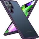 TORRAS for Samsung Galaxy S24 Ultra Case 6.8'' 12FT Military Grade Drop, Protective Hard Semi-Clear Matte Back, Soft Edge Shockproof Slim PC & TPU Case, Purple