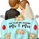 Wedding Ornament 2025  The Year We Became Mr and Mrs 2025  First Christmas Married Ornament  Bride and Groom Car Keepsake  Gift for Newlyweds, Couples, Husband and Wife (Blue)
