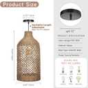 Rattan Pendant Lights Kitchen Island, Handwoven Boho Ceiling Pendant Light with Wicker Lampshade, Farmhouse Rustic Chandelier Hanging Lamp for Bedroom, Dining Room, Living Room, Entryway, Foyer