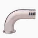 DERNORD Sanitary Hose Barb Pipe Fitting 1.5" Tri Clamp (50.5MM Ferrule) 90 Degree Elbow (Tube OD: 1.5"/38MM (1.5 Tri-clamp))