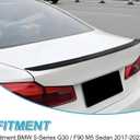 KHK G30 Trunk Spoiler, Carbon Fiber Pattern Car Rear Trunk Tail Spoiler,M5 Style Rear Wing Spoiler Fits for 2017-2023 BMW 5-Series G30 520i 530i 540i / F90 M5 Sedan