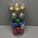 Christmas Ball Ornaments 60mm 24ct Essential Tree Balls Decorations Shatterproof Decor Plastic Christmas Ornaments Balls Party Decorations (Glitter-6cm/6color)