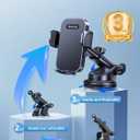 3-in-1 Phone Mount for Car [2025 Most Stable and Flexible Suction Cup] Vent Dashboard Windshield Cell Phone Holder Car Fit for iPhone, Samsung, All Phone