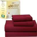 California Design Den Queen Sheet Set - Soft 400 Thread Count Sateen, Natural 100% Cotton Sheets, Deep Pockets with All Around Elastic for a Snug Fit, Cool & Durable Bedding Set - Bright True Red