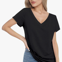V Neck T Shirts for Women - Summer Fashion Trendy Outfits Clothes - Lightweight Soft Casual Women T Shirt, Size L