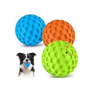 havit Indestructible Squeaky Dog Balls for Aggressive Chewers, Interactive Dog Toys to Keep Them Busy, Rubber Dog Chew Toy for Large Medium Breeds, Outdoor Waterproof (2 Colors)