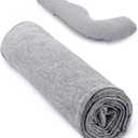 Momcozy Pregnancy Pillow Cover J Shaped, Pregnancy Body Pillowcase Removable, Soft & Machine Washable Replacement Cover Fits Momcozy J-Shaped Pregnancy Pillows, Grey