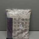 jinchan Boho Linen Blend Curtains Beige Farmhouse Curtains, 84 Inches Long, Green Embroidered Leaf Living Room Ogee Geometry Drapes Light Filtering Grommet Country Drapes 2 Panels Green on Flax