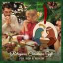 CHOANG Nativity Christmas Ornament 2025 - Holy Family Ceramic Ornament with Mary, Joseph and Jesus - Religious Church Decoration, Christian Manger Scene Keepsake