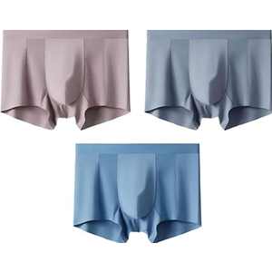 LARDROK Men's Ice Silk Boxer Briefs Breathable Mesh Underwear with U-Pouch, Seamless & Moisture-Wicking Modal Men's Boxers, XXL