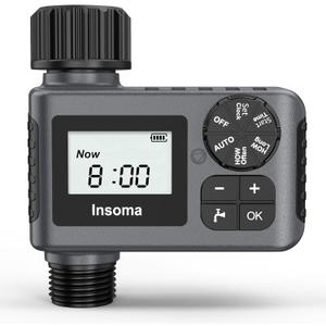 Outdoor Garden Hose Faucet Timers, Programmable Water Sprinkler Timer with Rain Delay/Manual/Automatic Drip Irrigation and Lawn Watering System for Yard, 1 Outlet