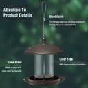 Youvip Metal Roof Bird Feeder - Chew Proof for Outdoor Hanging Wild Bird Seeds. Bronze
