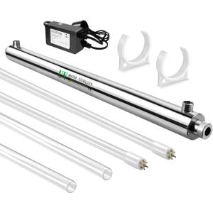 12GPM Ultraviolet Water Filter Replacement for Whole House Reverse Osmosis Drinking Water System, 3s to Fill a 200ml Water Cup, 55W,110V,+1 Extra UV Tube