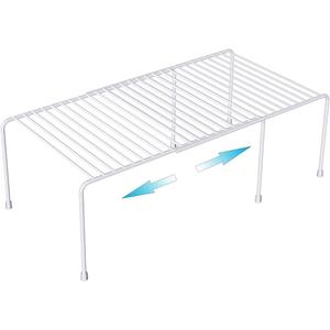 Kitchen Cabinet Organizer and Storage Shelves Expandable Freezer Shelf Organizer Rack with Scratch Resistant Feet for Counter Pantry Dish Spice Cupboards (1 set)