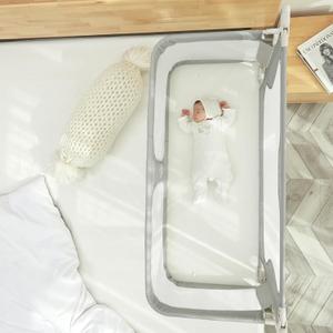 3 in 1 Portable Crib, Folding Bedside Crib Side Bed Rail Guard, Breathable Visual Mesh Window Cot Side Baby Bed, Infant/Baby Boy/Baby Girl, Gray