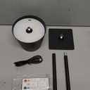 Cordless Table Lamp with Timer, Czgor Rechargeable 5200mAh Battery Operated Lamp with Remote, Adjustable Height, 3-Color Stepless Dimming, Small LED Table Lamp for Bedroom Dining Office Outdoor (Black)