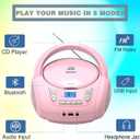 Portable CD Player Boombox with Bluetooth,FM Radio,USB MP3 Playback,AUX-in,Headphone Jack,CD-R/RW and MP3 CDs Compatible,Small CD Player for Home or Outdoor
