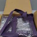 Clear Vinyl Zippered Storage Bags (3-Pack) 40L Sturdy Storage Bags for Sweaters, Blankets, Comforters, Bedding Sets and Much More! (Purple, 18x15x9)