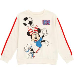 Disney Minnie Mouse Girls French Terry Oversized Drop Shoulder Sweatshirt Toddler to Big Kid Sizes (5-6)