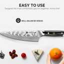 Damascus Chef Knife: 8-inch Razor-Sharp Japanese Chef Knife with VG10 Steel Core, Full Tang G10 Handle, NSF Food-Safe Professional Kitchen Knife with Sheath, Knife for Men Women, Fathers day