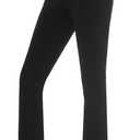 iChosy Women's Pull On Barely Bootcut Stretch Dress Pants | Business Casual Work Slacks, Wrinkle Free Fabric, Elastic Waistband, Front and Back Pockets, Machine Washable, Belt Loops, Size 111