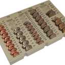 BankSupplies Self Counting Coin Tray Coin Organizer and Holder for Loose Change Holds Pennies Nickels Dimes Quarters Half Dollars and SBA Dollars Non Slip Durable Design