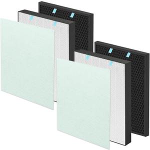 2 Sets Replacement Air400 Filter for Bissell Air400 air purifier, HEPA Activated Carbon Pack 3365, Include 2521 True Hepa Filters and Pre-Filters, 2520 Active Carbon Filters