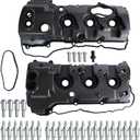 MITZONE Aluminum Valve Cover Set Left and Right Compatible with Ford F-150 Expedition Transit Navigator 2013-2023 3.5 Turbo Carbon Strip Type