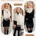Women's Scarf Pashmina Shawls and Wraps for Evening Dress Wedding Bridal Bridesmaid Winter Warm Long Large Scarves (Beige)