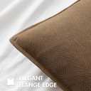MIULEE Pack of 2 Dark Brwon Decorative Pillow Covers 18x18 Inch Soft Chenille Luxurious Couch Throw Pillows Farmhouse Cushion Covers with Elegant Design for Sofa Bedroom Living Room Home Decor