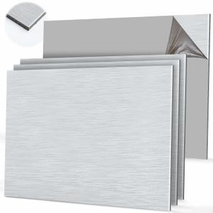 Blulu 4 Pcs Aluminum Composite Panel, 1/8" Thick Rectangle Aluminum Plastic Composite Sheet Plate for Industry Crafting Handcraft DIY Projects, Brushed Silver, 36"x24"