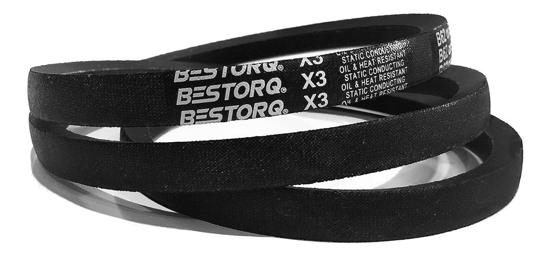 BESTORQ 8V1000 Rubber V-Belt, Wrapped, Black, 100" Length x 1" Width x 0.96" Height
