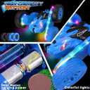 Remote Control Car,RC Cars with Sides Light Strip and Headlights,Double Sided 360 Flips Rotating RC Stunt Car,2.4Ghz All Terrain Toys for Ages 4-8 Kids Toy for Boys Birthday Gift(Blue)
