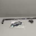 Swing Arm Curtain Rod, Black, 35.4'' Long, 1.1'' Diameter Pole, Rotate about 180 degrees, Detachable Ball Finial, 1 Piece