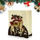 Christmas Cast Iron Napkin Holder - Retro Industrial Tissue Paper Dispenser for Table, Festive Deer Design, Durable Pure Iron Napkin Stand for Paper Napkins, Exquisite New Home Warm-Up Gift