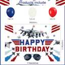 59 Pcs Fighter Jet Birthday Party Supplies, Air Force Themed Party Decoration Aircraft Airplane Backdrop Balloons Cake Cupcake Topper for Fighter Pilot Themed Birthday Party Decor
