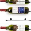 AQAREA Wall Mounted Wine Rack: Metal Wall Mount Wine Bottle Holder - for Wine Cellar Home Kitchen Bar Decor - 4Pcs
