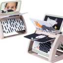 Taf Toys Black & White Rattling Spinning Book High Contrast Newborn Baby Toy 0-6 6-12 Months with Mirror for Visual Stimulation, Tummy Time & Early Cognitive Development, Montessori Learning Activity