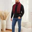 Zaitun Winter Scarf For Men Soft Warm Waffle knitted Classic Fashion Cold Weather Scarves