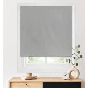 LazBlinds Cordless Roller Shades, Free-Stop Blackout Roller Blinds with Cassette Valance, Thermal Insulated UV Protection Waterproof, Roll Up Blinds for Windows, 28'' W x 72'' H, Grey