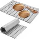 Large Stone Dish Drying Mats for Kitchen Counter, 24"(L)16"(W) Quick Dry Collapsible Dish Drying Mat, Eco-Friendly Absorbent Diatomaceous Earth Mats for Dishes Bottles Cups, Match Any Countertop