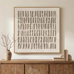 Framed Neutral Abstract Wall Art, Modern Beige and Cream Canvas Prints Artwork for Walls, Contemporary Minimalist Square Pictures for Living Room Bedroom Dining Room Hallway Office Wall Decor 30x30 In