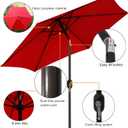 Blissun 7.5 ft Patio Umbrella, Yard Umbrella, Outdoor Market Umbrella with Push Button Tilt Crank (Red)