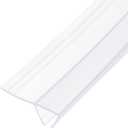 uxcell Shower Door Side Seal, WidenF-Type Shower Door Sweep for 3/8" Glass 130" Long Silicone Frameless Glass Door Seal Strip, Stop Shower Leaks, Clear