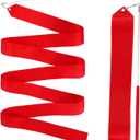 2PCS Red Dance Ribbons Dancing Wands Rhythmic Gymnastics, 78.7 Inch Gymnastics Ribbon Dancing Ribbons Wand Streamers Baton Stick Twirling Party Favors