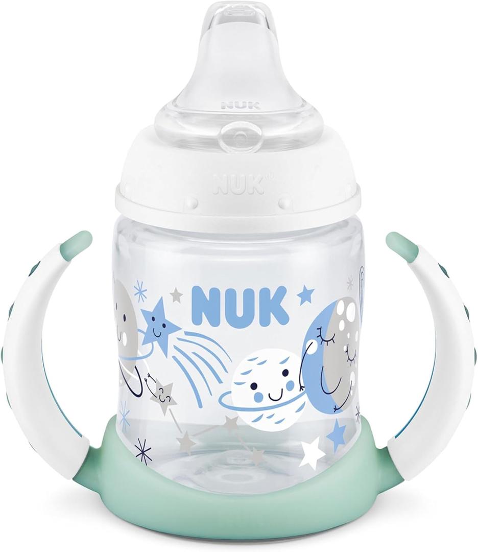 NUK Learner Cup, 5 oz, 1 Pack, 6+ Months  BPA Free, Spill Proof Sippy Cup (Glow in the Dark)