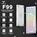 AULA F99 Wireless Mechanical Keyboard,Triple-Mode(BT5.0/2.4GHz/USB-C),Gasket Mounted Creamy Keyboard with Linear Switches, Side Printed PBT Keycaps,RGB Backlit PC Gaming Keyboards for Win/Mac