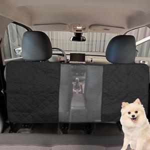 Dog Car Net Barrier, Pet Barrier with Adjustable Rope, Universal for Cars, SUVs, Easy Install, for Safe Driving with Children Pets, Black