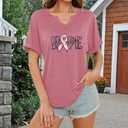 Breast Cancer Shirts for Women Pink Cancer Awareness Tee Shirt Breast Survivor Tee
